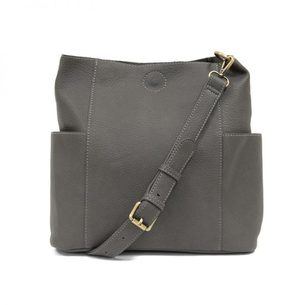 Kayleigh Side Pocket Bucket Bag, Charcoal | Joy