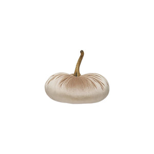 Giant Velvet Pumpkin with Resin Stem 11", Tan