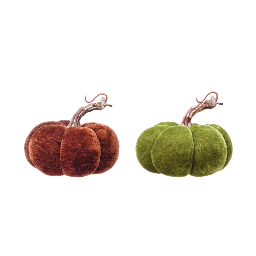 Round Velvet Pumpkin 4.5"