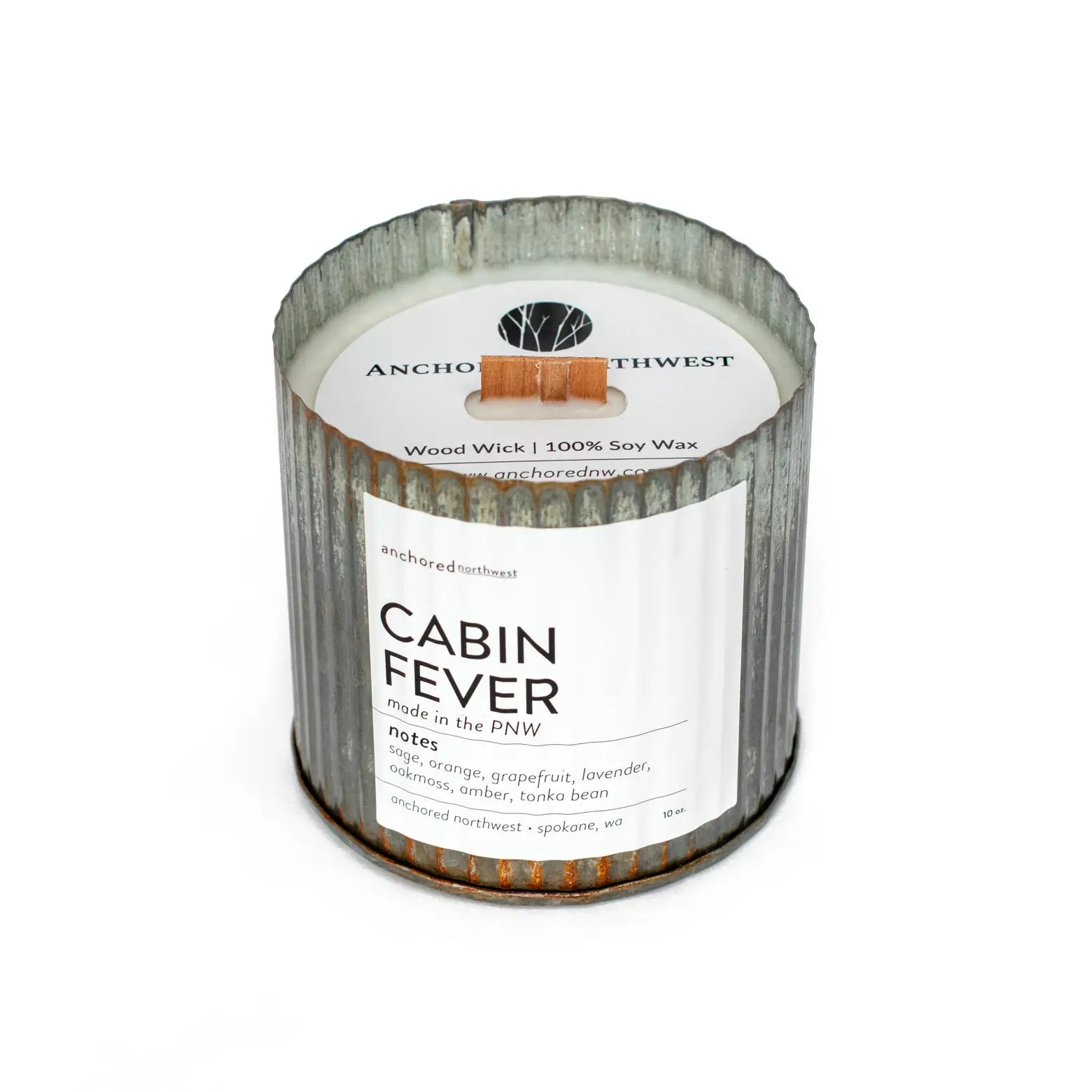 Cabin Fever Wood Wick Rustic - Anchored Northwest