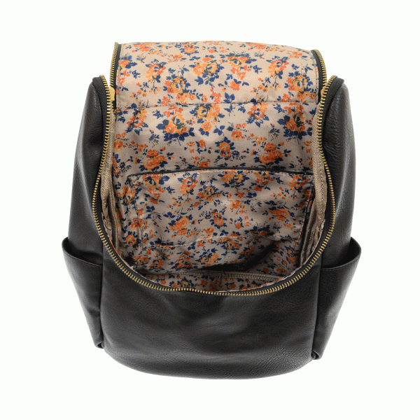 Kerri Side Pocket Backpack, Black | Joy