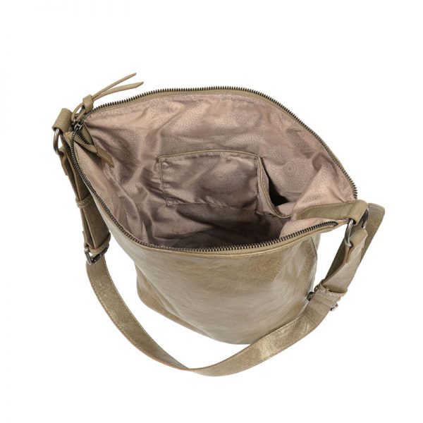 Nori Crossbody Bucket Bag, Distressed Metallic | Joy