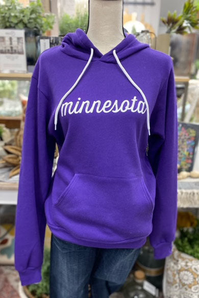 Distressed Minnesota Hoodie, Purple