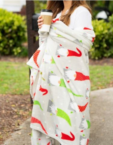 Gnome Print Plush Blanket