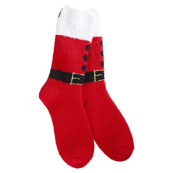 World's Softest Cozy Crew Socks - Santa