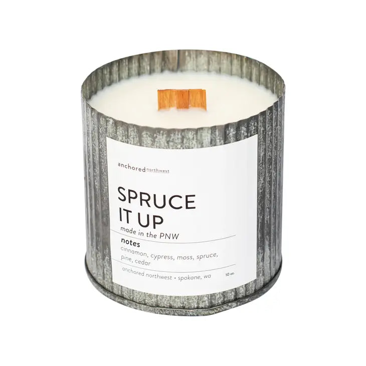 Spruce It Up Wood Wick Rustic Candle - Anchored Northwest
