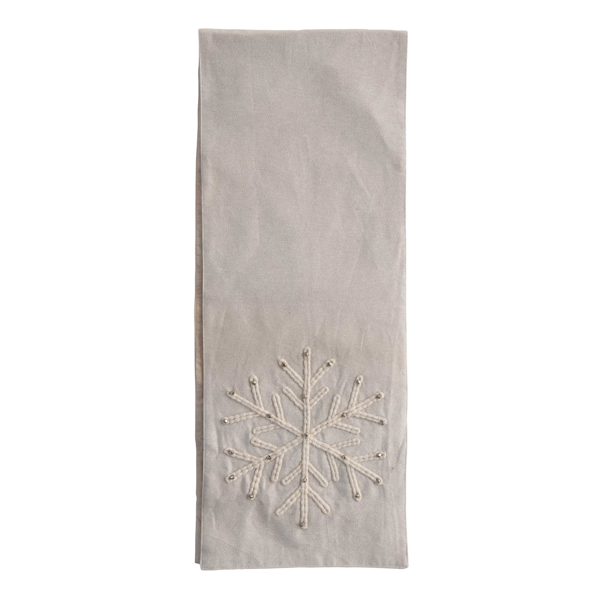 Cotton Snowflake Table Runner | Winter & Holiday Decor